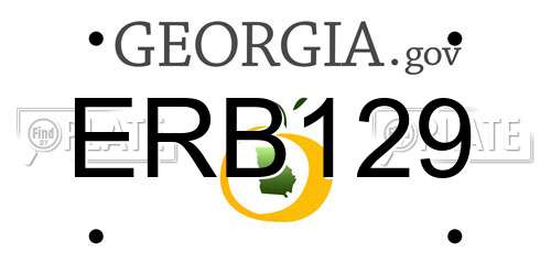 ERB129 Georgia License Plate