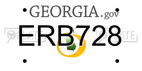 ERB728 Georgia License Plate