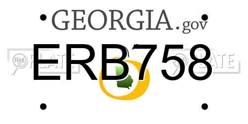 ERB758 Georgia License Plate