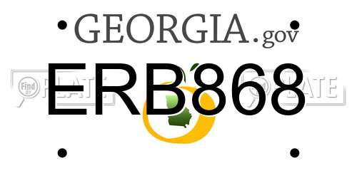 ERB868 Georgia License Plate