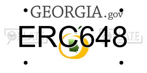 ERC648 Georgia License Plate