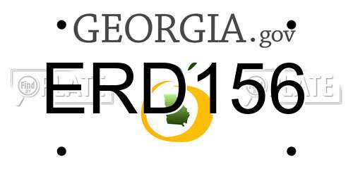 ERD156 Georgia License Plate