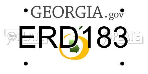 ERD183 Georgia License Plate