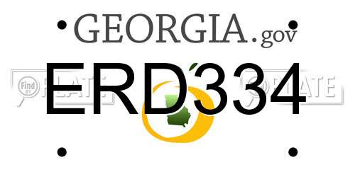 ERD334 Georgia License Plate
