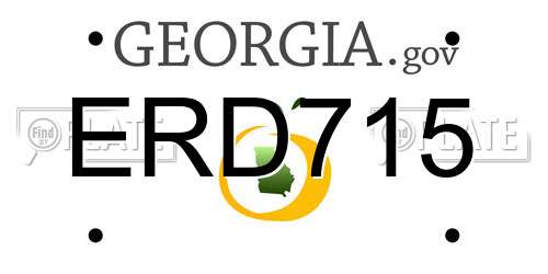 ERD715 Georgia License Plate
