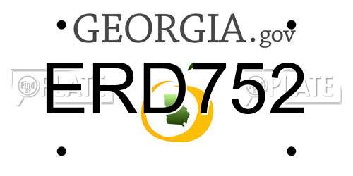 ERD752 Georgia License Plate