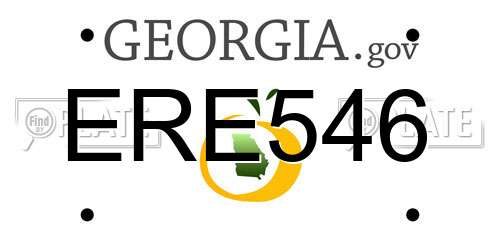 ERE546 Georgia License Plate