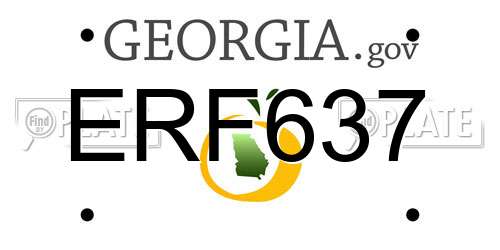 ERF637 Georgia License Plate