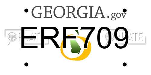 ERF709 Georgia License Plate