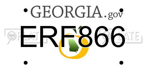 ERF866 Georgia License Plate
