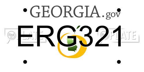 ERG321 Georgia License Plate