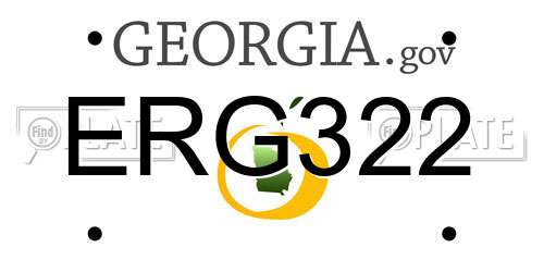 ERG322 Georgia License Plate