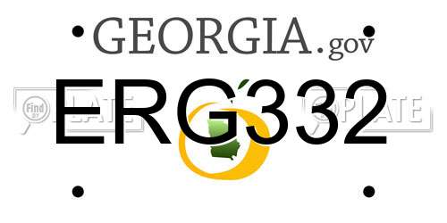 ERG332 Georgia License Plate