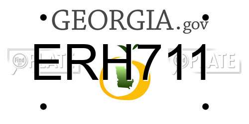 ERH711 Georgia License Plate