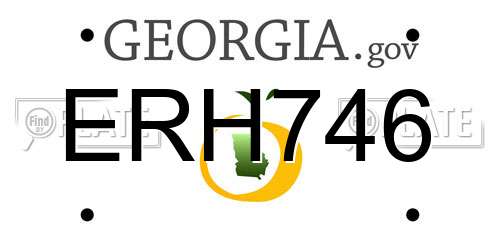 ERH746 Georgia License Plate