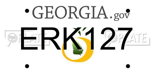 ERK127 Georgia License Plate