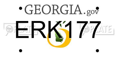 ERK177 Georgia License Plate