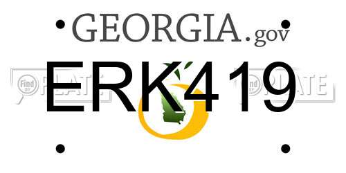ERK419 Georgia License Plate