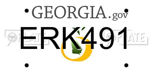 ERK491 Georgia License Plate