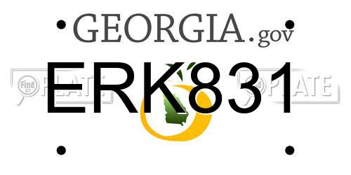 ERK831 Georgia License Plate