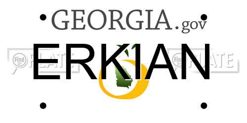 ERKIAN Georgia License Plate