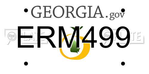 ERM499 Georgia License Plate
