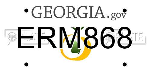 ERM868 Georgia License Plate