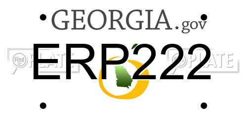 ERP222 Georgia License Plate