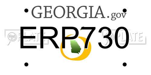 ERP730 Georgia License Plate
