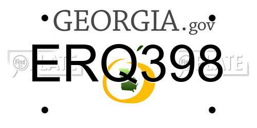 ERQ398 Georgia License Plate