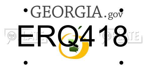 ERQ418 Georgia License Plate