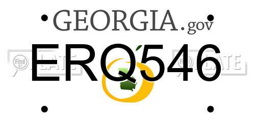 ERQ546 Georgia License Plate