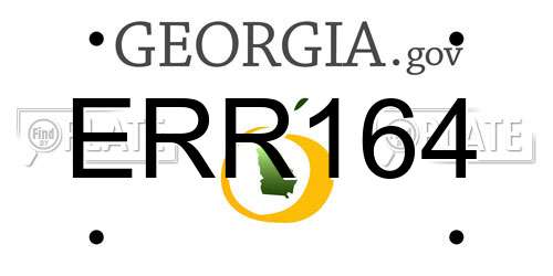 ERR164 Georgia License Plate
