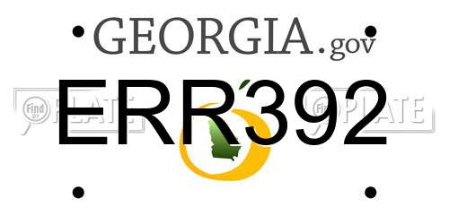 ERR392 Georgia License Plate