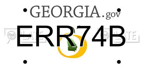 ERR74B Georgia License Plate