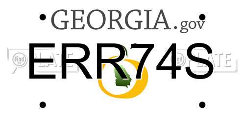 ERR74S Georgia License Plate