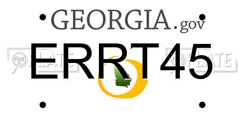 ERRT45 Georgia License Plate