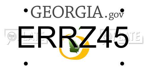 ERRZ45 Georgia License Plate