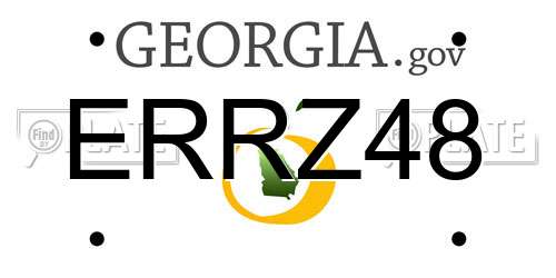 ERRZ48 Georgia License Plate