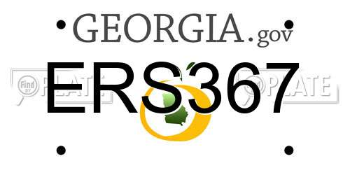 ERS367 Georgia License Plate