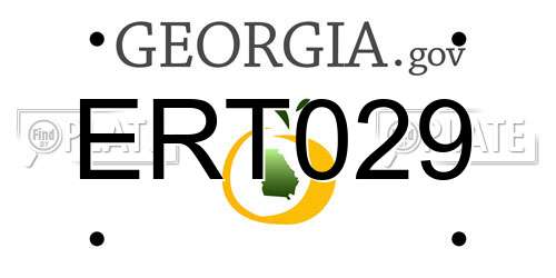 ERT029 Georgia License Plate