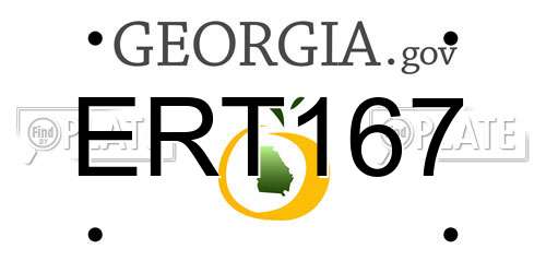 ERT167 Georgia License Plate