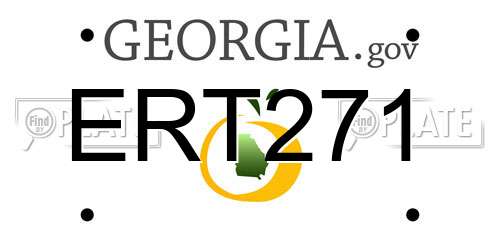 ERT271 Georgia License Plate