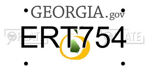 ERT754 Georgia License Plate