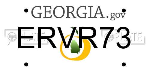 ERVR73 Georgia License Plate