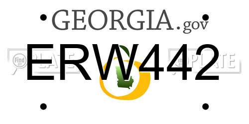 ERW442 Georgia License Plate