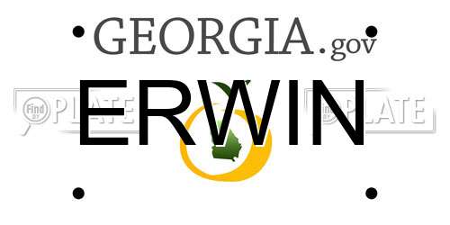 ERWIN Georgia License Plate