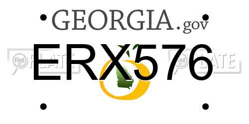 ERX576 Georgia License Plate