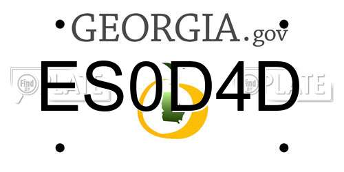 ES0D4D Georgia License Plate
