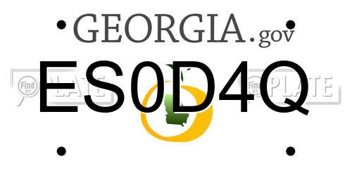 ES0D4Q Georgia License Plate